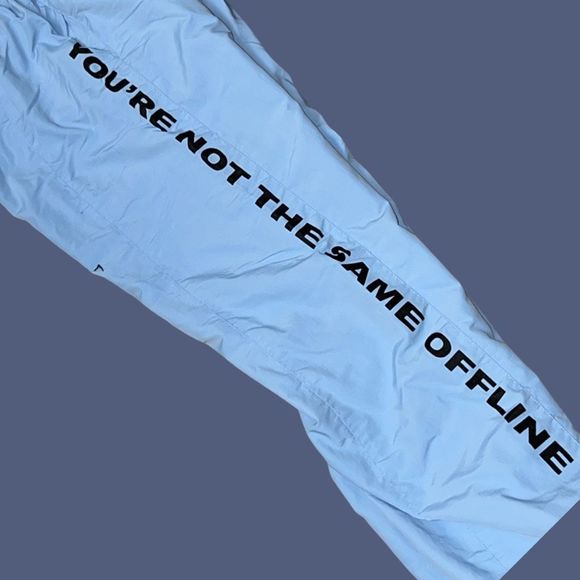 Broken Promises Nylon Jogger "You're Not The Same Offline" Pants Size Medium - Picture 3 of 5